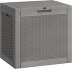 Deck Box, 31 Gallon Resin Outdoor Storage Box, Waterproof and UV Resistant Lightweight Storage Deck Box for Garden Tools, Supplies