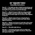 COATEDOUTDOORFURNITURE Heavy-Duty Portable Outdoor Picnic Table with Umbrella Hole, Punched Steel Commercial-Grade Patio Dining Furniture Made in America (46" Square Top, Yellow)