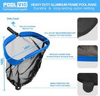 Poolvio Pool Cleaning Kit with Spa Jet Vacuum Cleaner, 8-Foot Pole, Leaf Rake Net & Round Brush for Inflatable and Above-Ground Pools