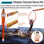 Telescopic Pool Rescue Hook with Pole, 16ft-30ft Adjustable Heavy Duty Pool Pole, Fibreglass Safety Hook Pools, Specialised Emergency Rescue Equipment for Drowning Victims (L:550cm/18ft)