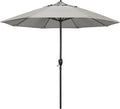 California Umbrella 9' Round Sunbrella Aluminum Outdoor Deck, Pool or Patio Umbrella, Crank Lift, Auto Tilt, Bronze Pole, Granite
