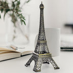 ESHATO Bronze Metal Eiffel Tower Statue, 10inch Decorative Figurine Replica Stand Holder for Cake Topper Table Decor Gift Party Home Decoration