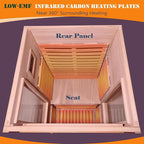 Far Infrared Saunas for Home, 1 Person Sauna Indoor Okoume Wood 1170W Low Emf Dry Sauna Room with Bluetooth Audio, 7 Heaters Panels and Tempered Glass Door (Red, 31.5" * 31.5" * 63.3")