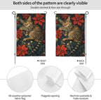 Christmas Cat Garden Flag Vertical Double Sided Outdoor Yard Flags 12.5x18 Inch Burlap Banners Vertical Double Sided for Outdoor Decor Lawn