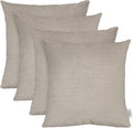 RSH DECOR: Sunbrella Square Throw Pillows Set of 4 | 24" x 24" | Water and Fade-Resistant Performance Fabric | Outdoor Pillow Covers with Down-Alternative Inserts | Made in USA (Cast Silver)