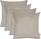 RSH DECOR: Sunbrella Square Throw Pillows Set of 4 | 24" x 24" | Water and Fade-Resistant Performance Fabric | Outdoor Pillow Covers with Down-Alternative Inserts | Made in USA (Cast Silver)