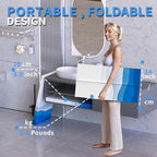 WAVYEASE Portable Bath Tub for Adults -(31.5"L x 26"H) Foldable Cold Plunge Tub for Recovery - Collapsible Soaking Bath Tub for Shower Stall Home SPA - Outdoor Ice Bathtub for Athletes (White)