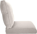 Pop 22x25/22x24 Outdoor Seat Cushions Set of 2 - Comfortable High Back Water-Resistant Patio Wicker Chairs Cushion for Dining Rocker Glider Loveseat Couch Sectional Sofa - Beige/Button