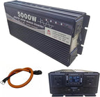 5000W Power Inverter 48V DC to 110V AC Converter with LED Display Dual AC Outlets Dual Fans Radiating for RV, Camp, Boat and Home Emergency Portable Pure Sine Wave Inverter (Smart Screen, 5000W 48V)