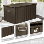 Domi 190-Gallon Outdoor Storage Box – Waterproof, Lockable Storage Cabinet for Patio Furniture, Garden Tools & Pool Supplies – Large Metal Storage for Cushions, Toys & More