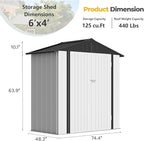 Furniwell Outdoor Storage Shed, Metal Garden Sheds Outdoor Storage House with Single Lockable Door for Backyard Patio Lawn (White, 6 x 4 FT)