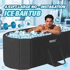 59''Portable insulated bathtub, Ice Bath Tub for Athletes, Inflation-free bathtub for shower, Ice Plunge Tub with Cover, Baths at Home & Outdoor
