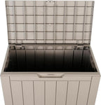 BTEXPERT Set of 2, Indoor Outdoor Storage Box, 30 Gallon Resin Deck Container for Package Delivery Patio Furniture Cushions Garden Tools Pool Sports Equipment UV Resistant Waterproof Lockable