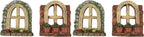 DOITOOL 2Pcs Miniature Fairy Garden Window,Artificial Window Ornament Miniature Fairy Doors Gnome Home Decoration,Resin Landscape Yard Art Garden Sculpture Fish Tank Decoration (Pack of 2)
