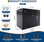 Outdoor Trash Can Storage 2 Binsgarbage Bin Storage Shed, 3x6 FT Garbage Bin Storage Shed with Chain Lid, Metal Outdoor Storage for Garden, Backyard, Lawn and Patio