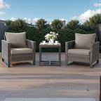 HUMMUH 6 Piece Patio Furniture Outdoor Sectional Sofa Set All-Weather Wicker Outdoor Chairs with End Table Ottomans for Patio,Porch,Garden,Backyard
