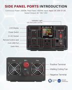 2000 Watt Inverter Pure Sine Wave DC 24V to 110V/120V AC Power Inverters with 3 AC Charger Outlets Car Solar Converter for Vehicles Home with LCD Display and 2.4A USB Charging Port