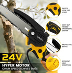 Mini Chainsaw Cordless Fit for DeWalt Battery 20V, 6-Inch & 4-Inch 2-in-1 Electric Chainsaw with Auto Oiling, 5m/s Chain Speed & Safety Lock, Lightweight for Branch Pruning, Tree Trimming (NO Battery)