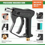 Dual Connector Foam Cannon for Pressure Washer, Pressure Washer Gun with Foam Cannon and 5 Power Washer Sprayer Nozzles Tips for Car Wash Kit Power Washer Gun Foam Soap Cannon for Car Snow Foam Lance
