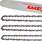 KAKEI 12 Inch Chainsaw Bar& Chain Combo for STIHL - 1/4" LP Pitch, .043" Gauge, 64 Drive Links for Stihl Pole Saws (3 Chains+ 1 Bar)