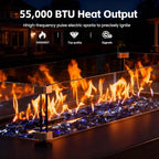 42" Propane Outdoor Fire Pit Table, 55,000 BTU Rectangular Aluminum Firepits with Tank Table and Waterproof Cover