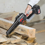8 Inch Mini Chainsaw, 1150W 5000RPM Brushless Handheld Electric Chain Saw with Chain Guide Plate 2x3.0A Batteries And Other 6 Accessories