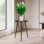 Tall Plant Stand Indoor, Mid Century Wood Plant Stand Plant Table for Flower Pots, Heavy Duty Metal Plant Holder, Modern Home Decor Small Round Side End Table (11.8"x20")