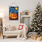 Halloween Pumpkin Garden Flag Vertical Double Sided Outdoor Yard Flags 12.5x18 Inch Burlap Banners for House Lawn