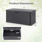 Tangkula 100 Gallon Outdoor Storage Box, Resin Outdoor Storage Bench with Lockable Lid, Waterproof Deck Box for Garden Tools, Pool Accessories, Cushions