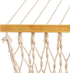 Original Pawleys Island Deluxe Oatmeal DuraCord Rope Hammock – 13 ft. x 60 in., 2-Person, 450 lb Capacity, Oak Spreader Bar, Zinc-Plated Hardware, Handcrafted in The USA