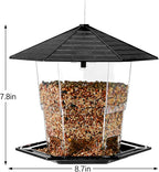 Bird Feeders for Outdoors Hanging Bird Feeder Wild Birds Seed, Black