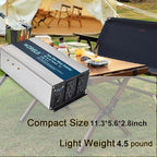 WZRELB 2000W Pure Sine Wave Inverter 36V DC to 110V 120V AC, Car Power Inverter with 4 AC Outlets, LED Display,Off-Grid Portable Power Converter for Home, RV, Truck, Camping