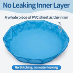 Alvantor Pet Swimming Pool - Foldable, Portable Dog Bathing Tub and Kiddie Pool - Indoor/Outdoor Fun - 63"x12" - Patent Pending