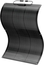 BougeRV Arch 100 Watt Fiberglass Flexible Solar Panel, Portable Bendable 12 Volts 10BB Mono Cell for RV Camping Home Boat Marine Curve Surface Black