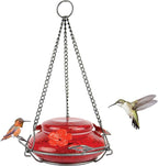 Nature's Way Bird Products MHF4 Hand Blown Garden Top Fill Hummingbird Feeder, 16 oz Capacity, Red