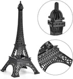 ESHATO Black Metal Eiffel Tower Statue, 10inch Decorative Figurine Replica Stand Holder for Cake Topper Table Decor Gift Party Home Decoration