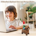 Highland Cow Gnome Garden Decorative Statue Garden Gnomes Decor Outdoor Statues Gnome Suitable for Patio, Back Porch Ornaments, Unique Housewarming, Birthday Gifts for Women, Mom