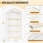 SPECILITE Indoor Greenhouse with Grow Lights - 4 Tiers 27.6"L×19.3"W×61.4"H Outdoor Mini Green House with Zip PVC Cover and Dimmable 45W Full Spectrum Plant Light with Timer for Seed Starting Trays