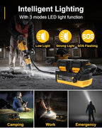 Amityke Upgrade 300W Portable Power Supply Inverter Compatible with 2 Pack 20V Battery 6.0A, DC 20V to AC 110V~120V Modified Sine Wave Power Inverter with AC Outlet and Dual USB Yellow