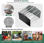 WACASA Metal Shed 10x10 with Floor Kit Sheds Outdoor Storage, Natural Lighting Tool Sheds with Translucent Roof Panels, Windows, Lockable Doors, Ideal for Garden, Backyard, and Patio