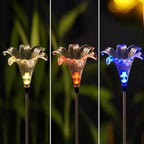 CANDLE CHOICE Solar Powered Landscape LED Lights Outdoor Waterproof Color Changing Garden Figurine Stake Lights for Outside Yard Lawn Flower Beds Plant Path Christmas Decorations 2 Pack Lily