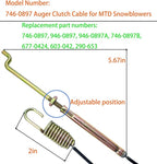 Snowblower Auger Clutch Cable 946-0897 746-0897 fits for MTD, YARDMAN, TROYBILT & MTD Built 2 Stage Snowblower - Replaces 946-0897A 746-0897A