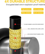 POHIR Pressure Washer Hose 70ft 4500PSI, Power Washer Hose Steel Wire Braided 3/8'' Swivel Quick Connect, 5/16'' ID. Commercial Grade Industrial High Pressure Water Washing Hose