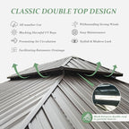 Domi 12' X 20' Wood Gazebo, Cedar Frame Hardtop Gazebo with Galvanized Steel Double Roof, Netting & Curtains, Patio Pergola Pavilion for Patio, Backyard, Deck, Lawns