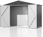 9x4 FT Outdoor Storage Shed, Garden Shed with Updated Frame Structure and Lockable Doors, Metal Tool Sheds for Backyard Garden Patio Lawn, Grey