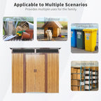 6X5 FT Outdoor Storage Shed, Waterproof Metal Garden Sheds with Lockable Door, Steel Tool Storage Buildings Shed & Outdoor Storage House for Garden, Backyard, Patio, Lawn, Trash Cans(Coffee)