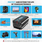 3000W Power Inverter Pure Sine Wave Inverter 12V DC to 110V AC Car Inverter with USB Ports,3 AC Outlets, LCD Display, Remote Controller for Car, Truck, Home, Vehicles, Boat, Power Outage