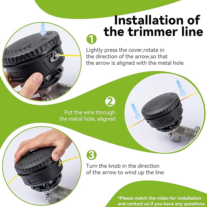 KAITAI String Trimmer Line 095”,Pre-Cut Dual Color 3-Section Fast-Positioning Design, for Gas and Electric Grass Trimmer and Brushcutters, Fits Most Standard Models,16FTx2