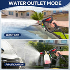 Short Pressure Washer Gun,5000 PSI High Power Washer Gun with 5 Spray Nozzle Tips, 3/8" Quick Connect Plug and M22-14/15mm Fittings, Compatible with Foam Cannon, Nozzle Tips Holder