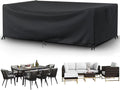 Patio Furniture Covers Outdoor Table Cover Waterproof Rectangular 420D Garden Dining Table Cover Wind Dust Proof Anti-UV Patio Sectional Couch Cover Table and Chair Set Covers 84"Lx44"Wx28"H Black